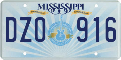 MS license plate DZO916
