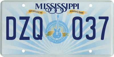MS license plate DZQ037