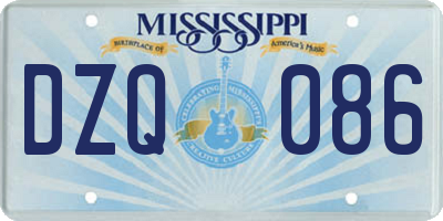MS license plate DZQ086
