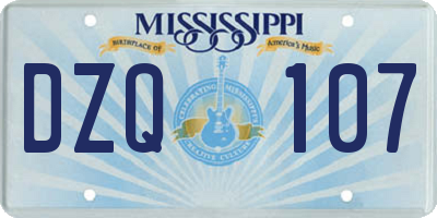 MS license plate DZQ107