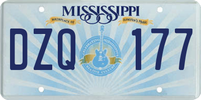 MS license plate DZQ177