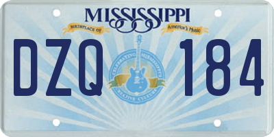MS license plate DZQ184