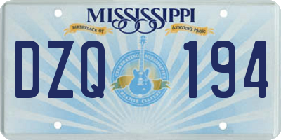 MS license plate DZQ194