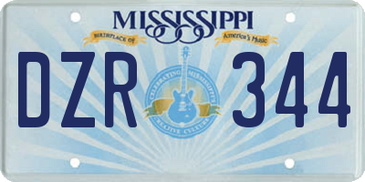 MS license plate DZR344