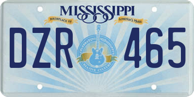 MS license plate DZR465