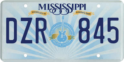 MS license plate DZR845