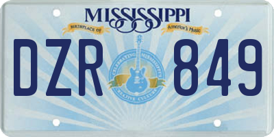 MS license plate DZR849