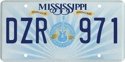 MS license plate DZR971