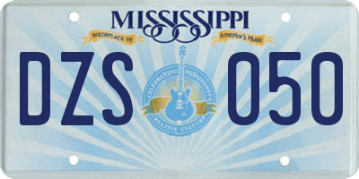 MS license plate DZS050