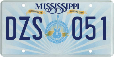 MS license plate DZS051