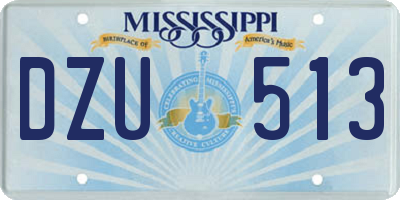 MS license plate DZU513