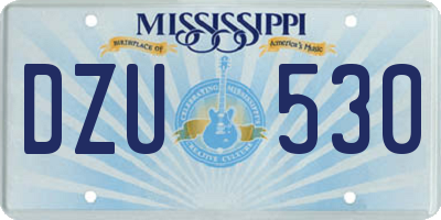 MS license plate DZU530