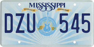 MS license plate DZU545