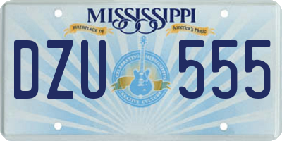 MS license plate DZU555