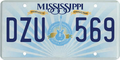 MS license plate DZU569