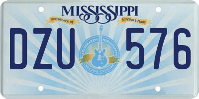 MS license plate DZU576