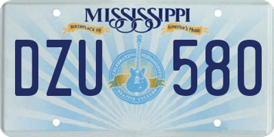 MS license plate DZU580