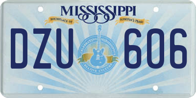 MS license plate DZU606