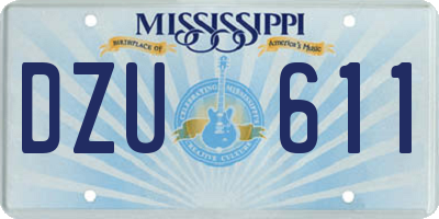 MS license plate DZU611