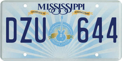 MS license plate DZU644