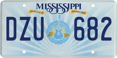 MS license plate DZU682