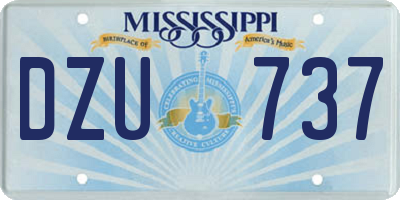 MS license plate DZU737