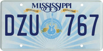 MS license plate DZU767