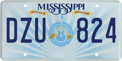 MS license plate DZU824