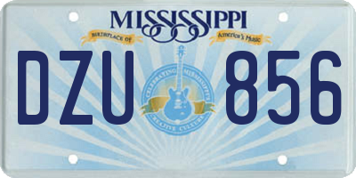 MS license plate DZU856