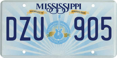 MS license plate DZU905