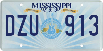 MS license plate DZU913