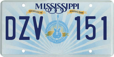 MS license plate DZV151