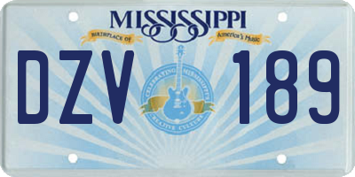 MS license plate DZV189