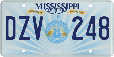 MS license plate DZV248