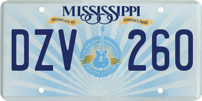 MS license plate DZV260