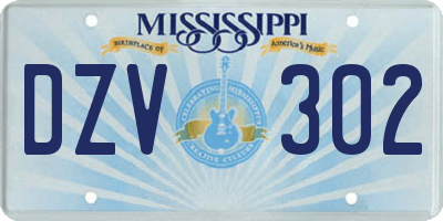 MS license plate DZV302