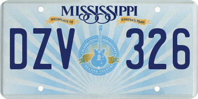 MS license plate DZV326