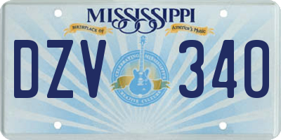 MS license plate DZV340