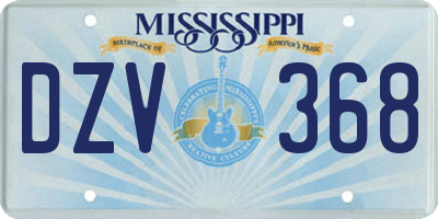 MS license plate DZV368
