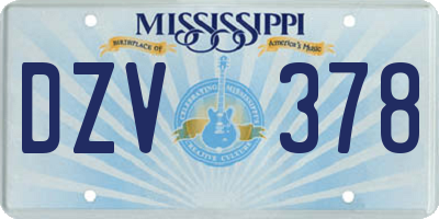 MS license plate DZV378