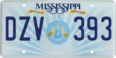 MS license plate DZV393