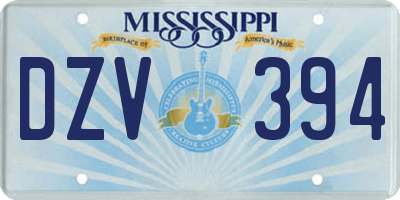 MS license plate DZV394
