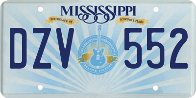 MS license plate DZV552