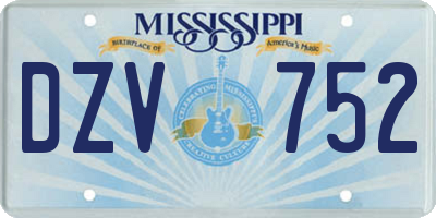 MS license plate DZV752