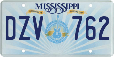 MS license plate DZV762