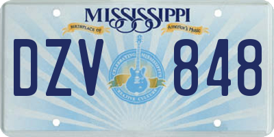 MS license plate DZV848
