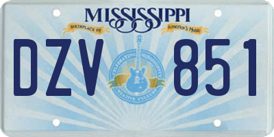 MS license plate DZV851