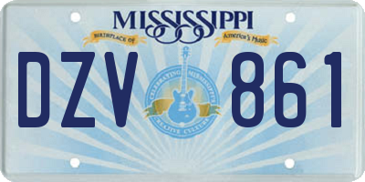 MS license plate DZV861
