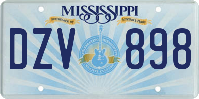 MS license plate DZV898