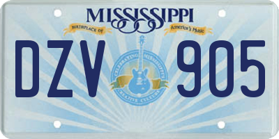 MS license plate DZV905